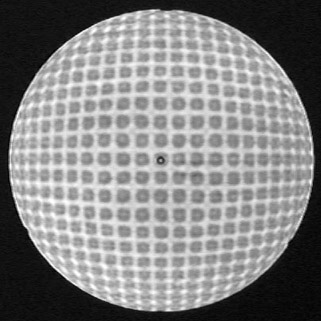 a parabola tested with a spot grid inside of the roc